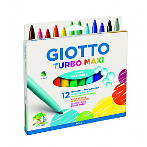 Flomasteri Giotto Turbo Maxi 12 krāsas
