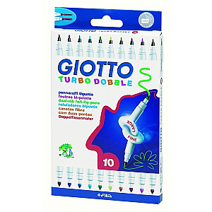 Divpusēji flomasteri Giotto Turbo Dobble 10 krāsas