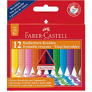 Vaska krītiņi Faber-Castell Grip triangle, 12gab
