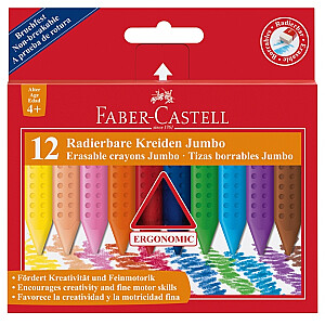 Vaska krītiņi Faber-Castell Jumbo Grip triangle, 12 gab