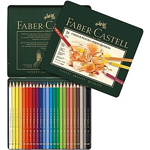 Zīmuļu komplekts metāla kārba Faber-Castell Polychromos Art&Graphic, 24 krāsas