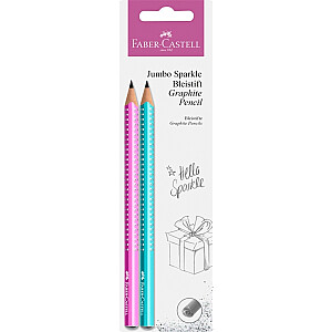 Zīmulis Faber-Castell Sparkle Jumbo, 2gab/iepakojumā