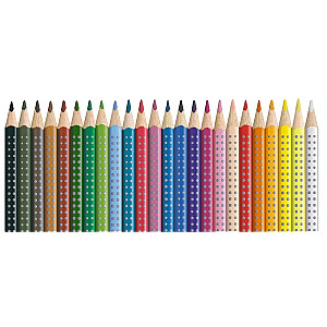 Trīsstūrveida krāsainie zīmuļi Faber-Castell Colour Grip, 24 gab