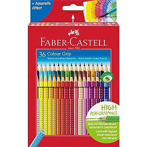 Krāsainie zīmuļi Faber-Castell Colour Grip, 36 krāsas