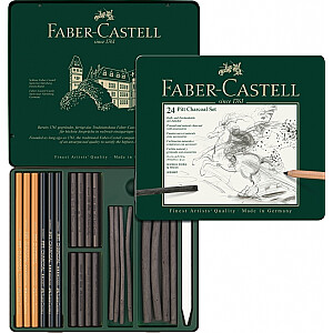 Ogļu komplekts Faber-Castell Pitt Charcoal, 24 priekšmeti