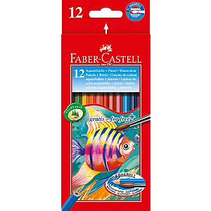 Акварельный карандаши Faber-Castell Fish, рыба 12 цветов+точилка