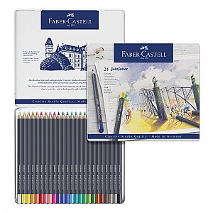 Krāsainie zīmuļi Faber-Castell Goldfaber Creative Studio, 24krāsas, metāla kastē