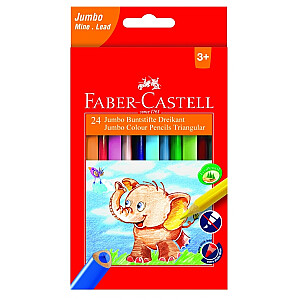 Krāsainie zīmuļi Faber-Castell Jumbo, 24 krāsas