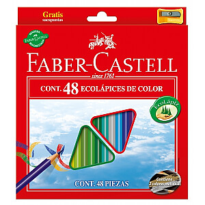 Krāsainie zīmuļi Faber-Castell Eco 48 krāsas + asināmais (P)