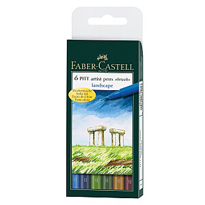 Ручка-кисть Faber-Castell Pitt Artist Pen Landscape 6-цветовP