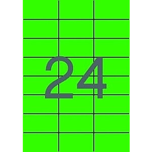 Самоклеящиеся этикетки Apli 1594 70x37мм A4/20л, зелёные