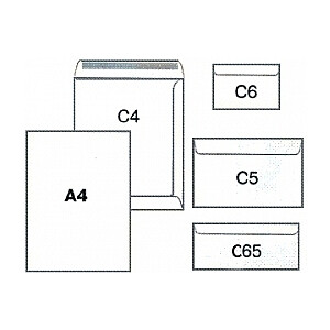 Pašlīmējošās aploksnes C4 College, 229x324mm, 500gab/iep, baltas