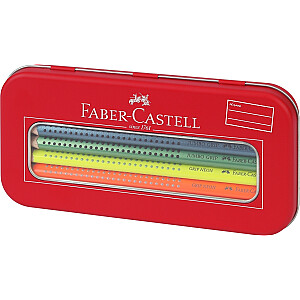 Trīsstūrveida krāsainie zīmuļi Faber-Castell Jumbo Grip neon, 5 krāsas