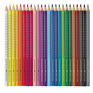 Krāsainie zīmuļi Faber-Castell Grip 2001 24 krāsas, metāla kastē