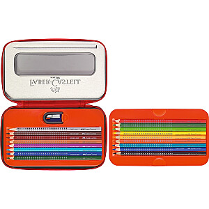 Krāsainie zīmuļi Faber-Castell Grip Set 15 krāsas, raķetē (P)