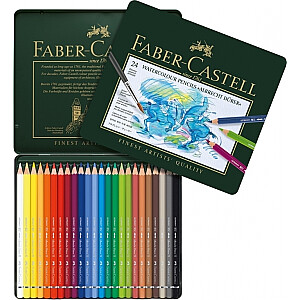 *Akvareļzīmuļi Faber-Castell A.Dürer 24 krāsas metāla kārba