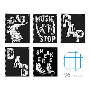 тетрадь 96 л. а5+ гр. "rap & dab" 5 видов