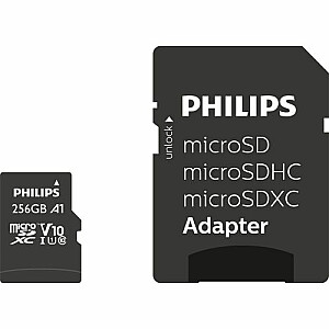 PHILIPS MicroSDHC 256 ГБ класс 10/UHS 1 + адаптер