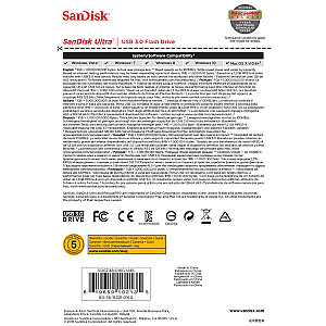 SanDisk Ultra USB zibatmiņas disks 16 GB USB Type-A 3.2 Gen 1 (3.1 Gen 1) Melns