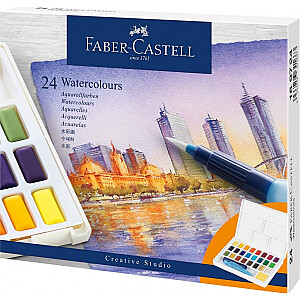 Akvareļu krāsas Faber-Castell Creative Studio, 24 krāsas