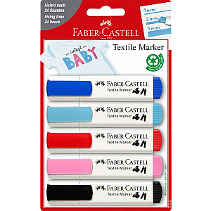 Набор маркеров для текстиля Faber-Castell, 5 шт. Цвета детской вечеринки