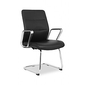 Klientu krēsls 368 ar roku balstiem, mākslīgās ādas, melns