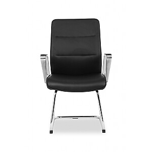 Klientu krēsls 368 ar roku balstiem, mākslīgās ādas, melns