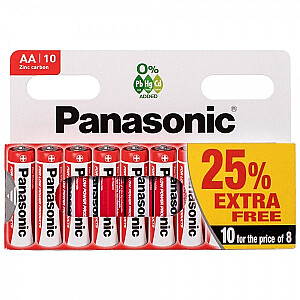 Baterijas Panasonic Red Zinc, R03RZ, AA, 10gab/iep