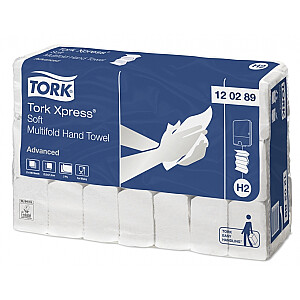 Бумажные салфетки Tork 120289 Multifold Advanced Soft H2, 2 слоя, белые, 180 салфеток, 21 упаковка