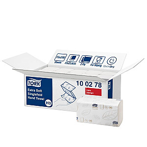 Салфетки бумажные Tork 100278 Singlefold Soft Premium H3, 2 слоя, белые, 200 салфеток, 15 упаковок