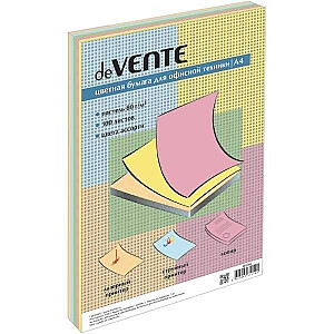 *Цветная бумага deVente А4, 80г/м², 100 листов, 5 цветов, пастельные тона.