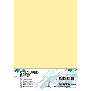 Krāsains papīrs College A4, 80g/m², 50 loksnes, Yellow YE23