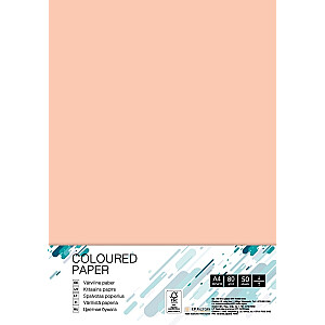 Krāsains papīrs College A4, 80g/m², 50 loksnes, Salmon SA24