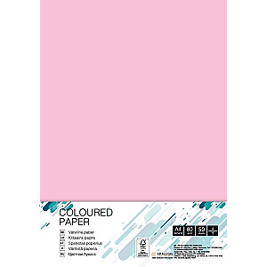 Krāsains papīrs College A4, 80g/m², 50 loksnes, Flamingo OPI74