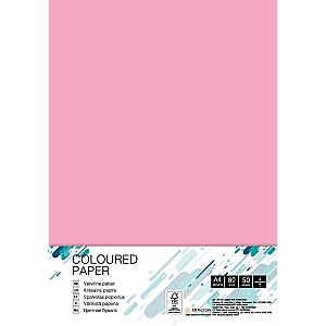 Krāsains papīrs College A4, 80g/m², 50 loksnes, Pink PI25