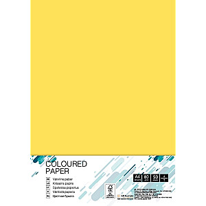 Цветная бумага College А4, 80г/м², 50 листов, Cannary Yellow CY39