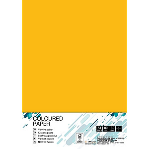 Цветная бумага College А4, 80г/м², 50 листов, Sun Yellow SY40