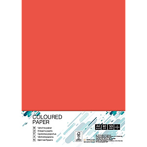 Цветная бумага Колледж А4, 80г/м², 50 листов, Кирпично-красный ZR09