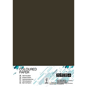 Цветная бумага Колледж А4, 80г/м², 50 листов, В100 черная