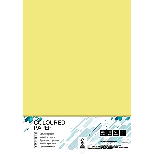 Krāsains papīrs College A4, 80g/m², 50 loksnes, Lemon Yellow ZG34