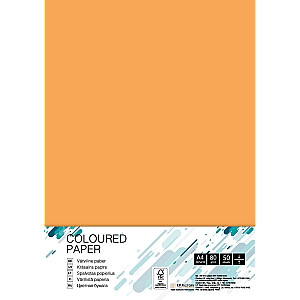 *Цветная бумага College А4, 80г/м², 50 листов, неоновый оранжевый