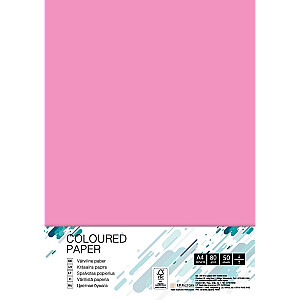 Krāsains papīrs College A4, 80g/m², 50 loksnes, neona rozā