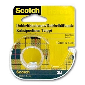 Abpusēja līmlente ar turētāju 3M Scotch 665, 12.7mmx6.3m, caurspīdīga