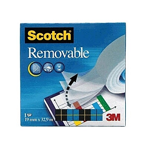 Клейкая лента 3M Scotch Magic Removable, 19ммх33м, матовая