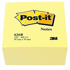 Клейкий лист-куб POST-IT 450л 76х76 желтый