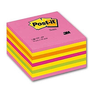 **Līmlapiņu kubs POST-IT 450l, 76x76mm, neona rozā