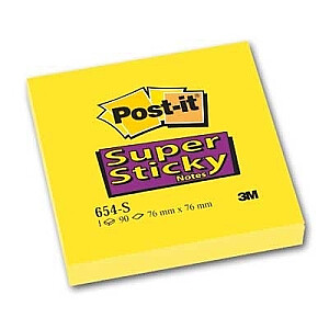 Клейкие листы POST-IT Super Sticky, 76х76мм, 90 стр./упак., желтые