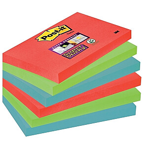 Līmlapiņas POST-IT Super Sticky Bor Bora 6x90l 76x127, 3 krāsas