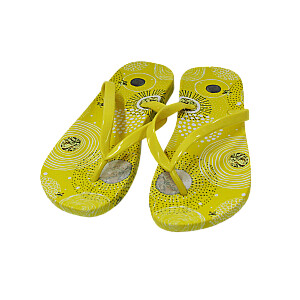 Пляжная обувь женская 37 размер желтая с рисунком