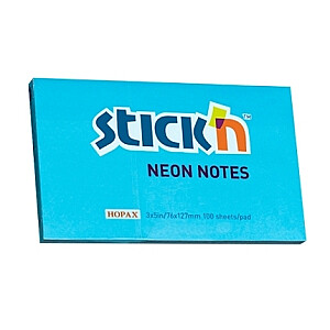 Клейкие листы StickN 21213 76х127мм, 100 листов, неоновый синий